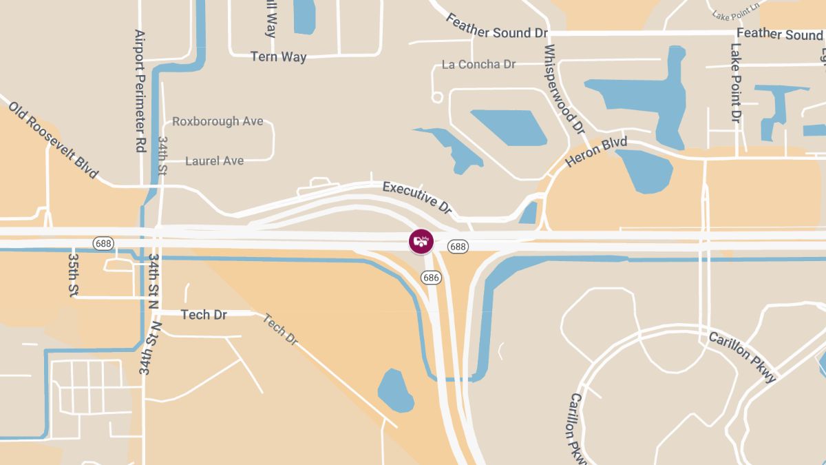 Injury Crash on SR-686A Gateway Expressway at SR-688