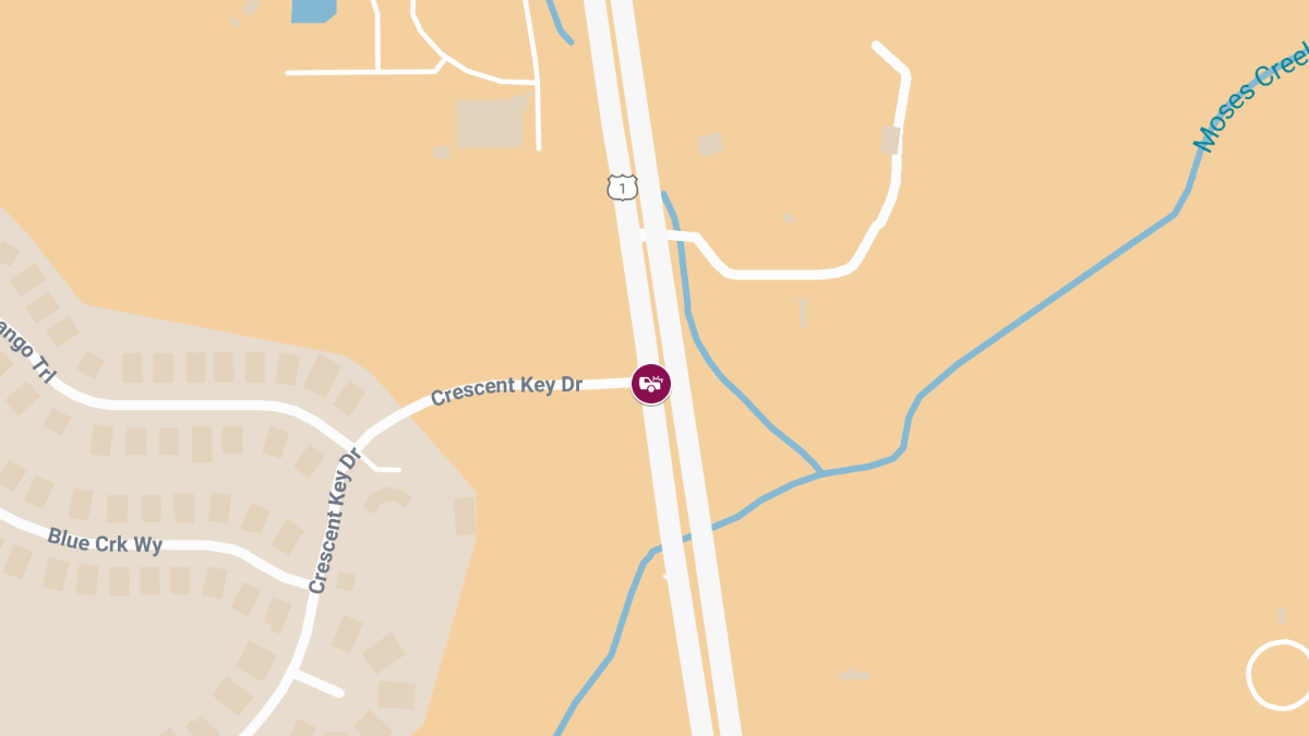 Injury Crash on US-1 at Crescent Key Dr