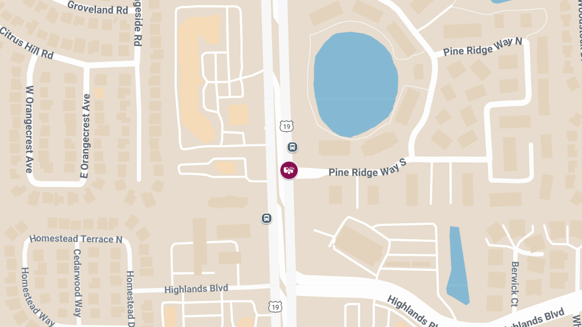 Injury Crash on US-19 at Pine Ridge Way S