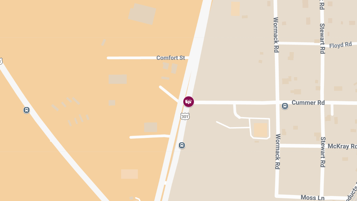 Injury Crash on US-301 at Cummer Rd Causes Roadblock