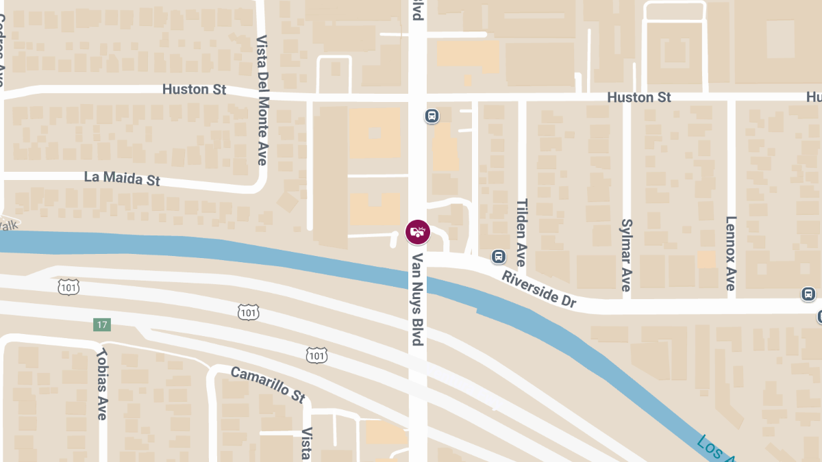 Injury Reported in Car Crash on Van Nuys Blvd