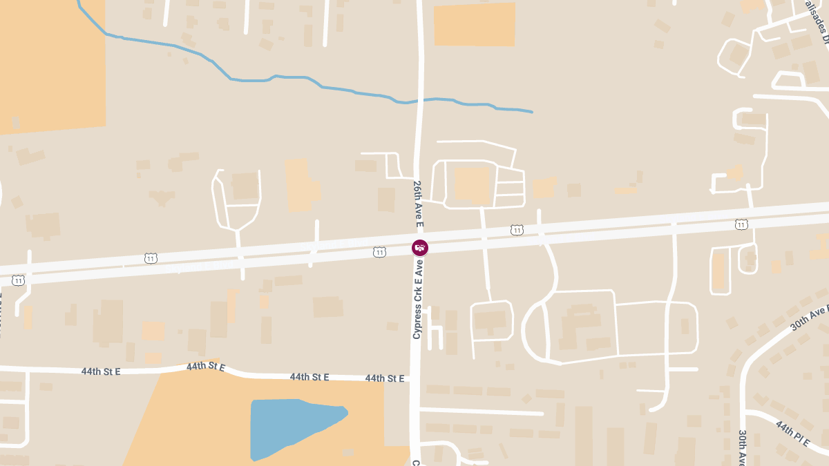 Major Crash on US-11Skyland Blvd at Cypress Creek Ave