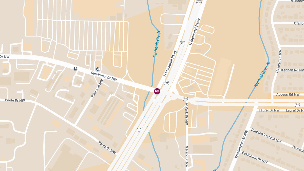 Major Crash on US-72 EB at Sparkman Dr Causes Delays