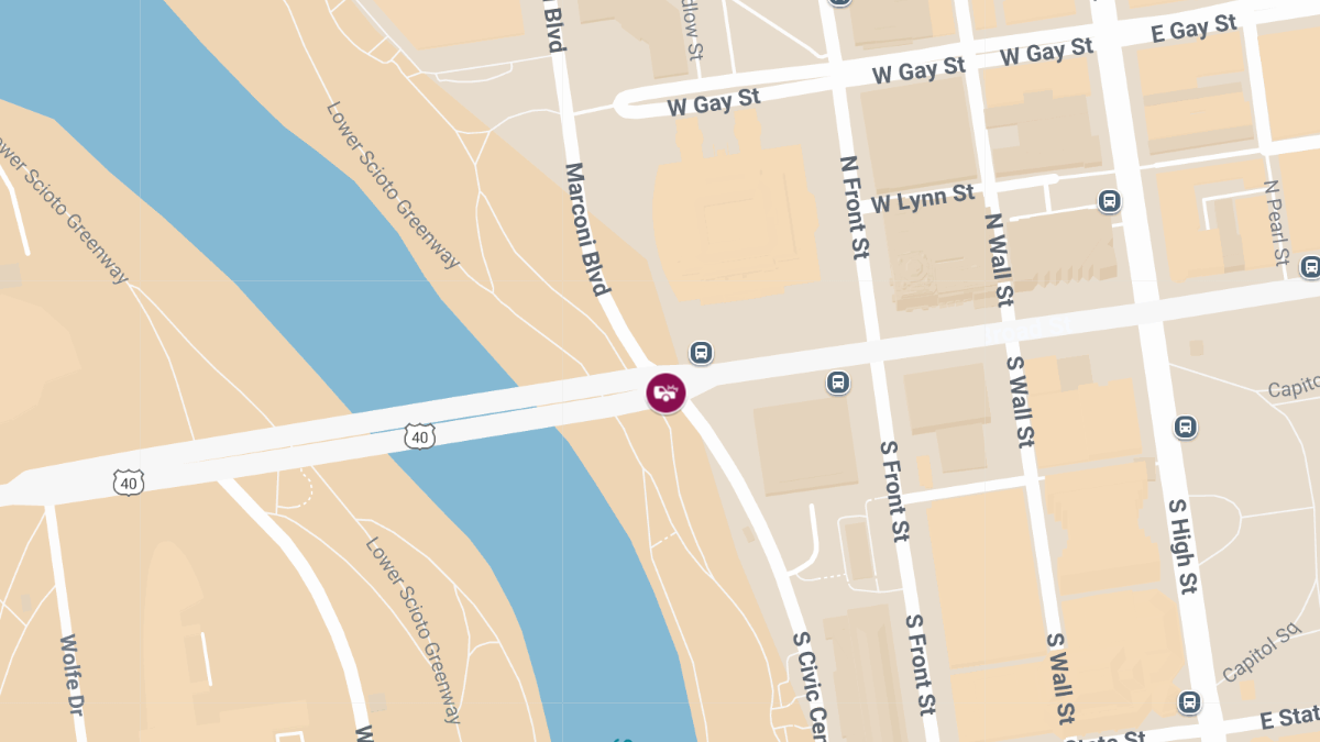 Motor Vehicle Collision With Injuries at Marconi Blvd & W Broad St