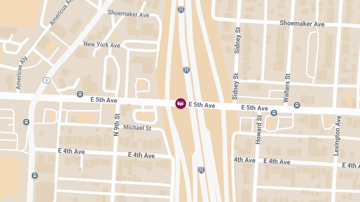 Motor Vehicle Collision With Injuries on I-71 N at E 5th Ave