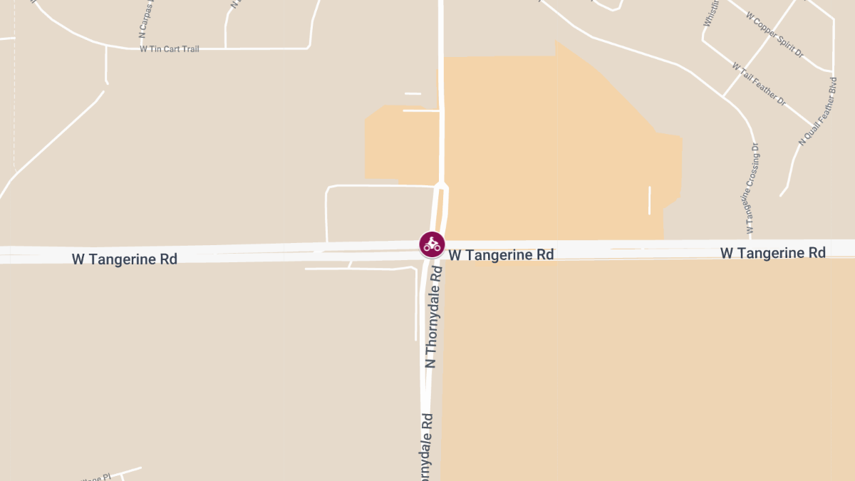 Motorcyclist Injured in Crash at N Thornydale Rd & W Tangerine Rd