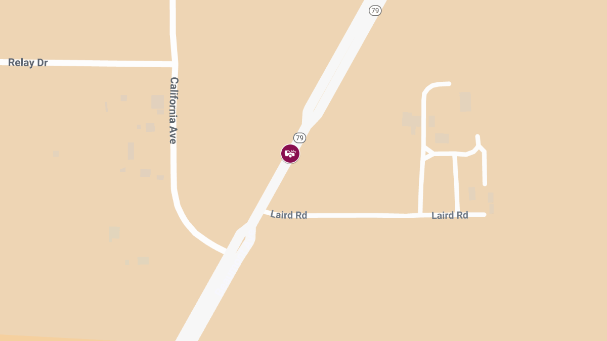 One Injured in Car Crash on Highway 79 Near California Ave