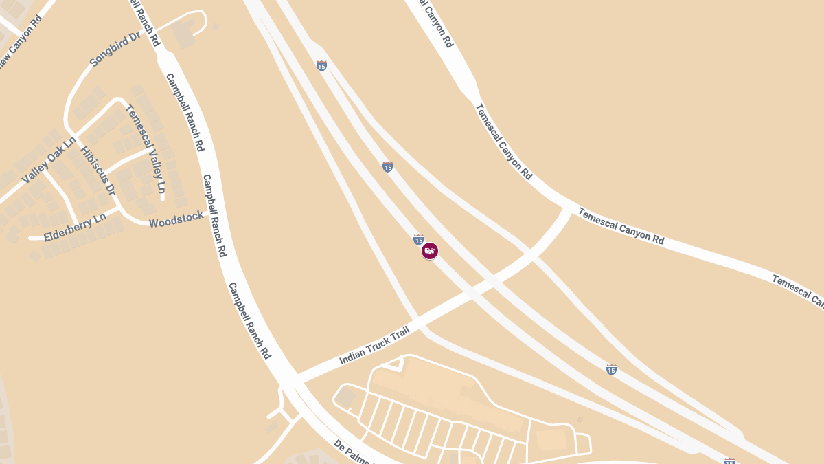 One Injured in Crash on I-15 Near Indian Truck Trail