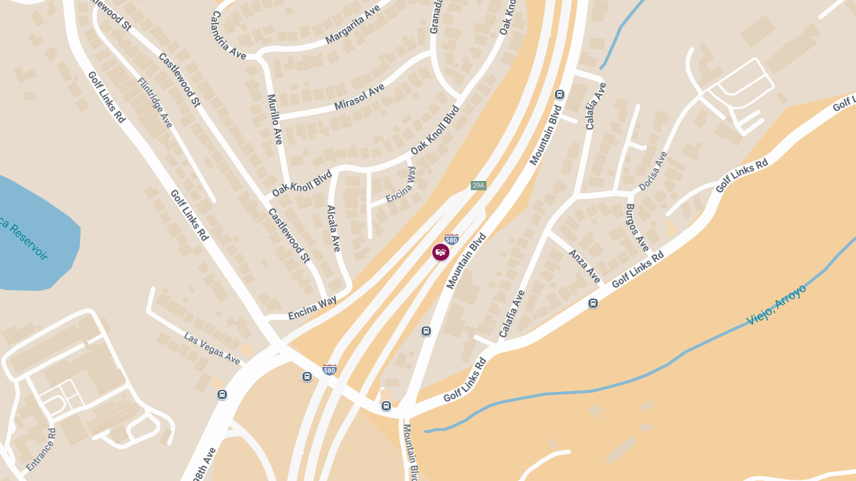 One Injured in Four-Vehicle Crash on I-580 Near Golf Links Rd