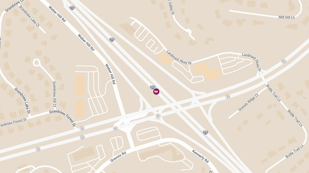 One Injured in Rear-End Crash on I-270 Near MO-30
