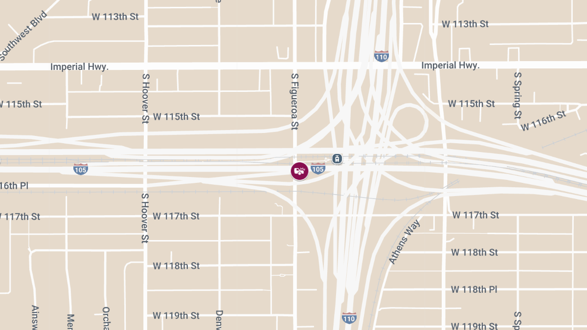 One Injured in Two-Vehicle Accident on I-105 Near 110 Freeway