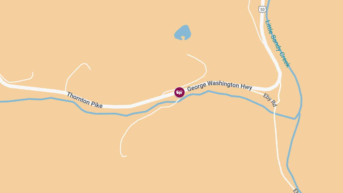 One Injured in Two-Vehicle Crash on George Washington Hwy