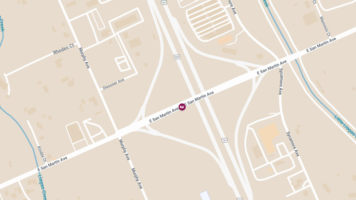 One Injured in Two-Vehicle Crash on San Martin Ave Near Highway 101