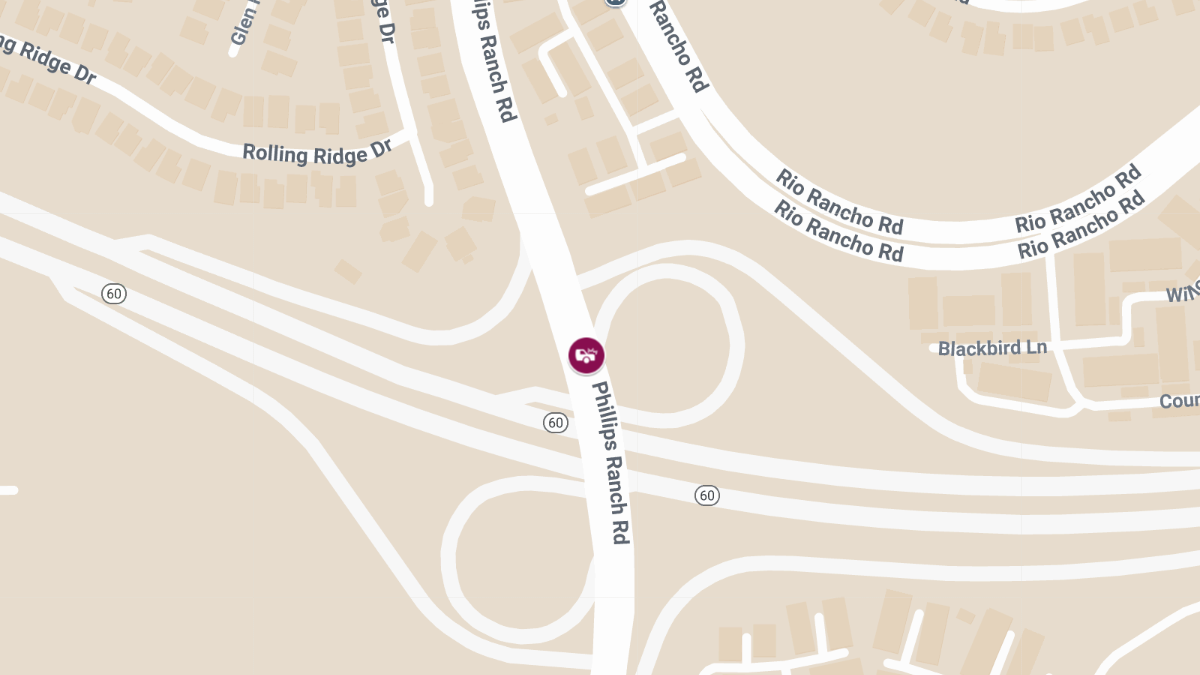 Trapped, Injuries Reported in Crash on State Rte-60 E & Phillips Ranch Rd