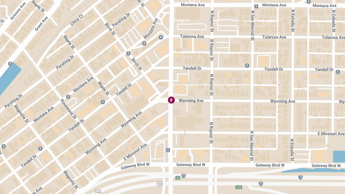 Pedestrian Crash with Injuries at Piedras St & Wyoming Ave