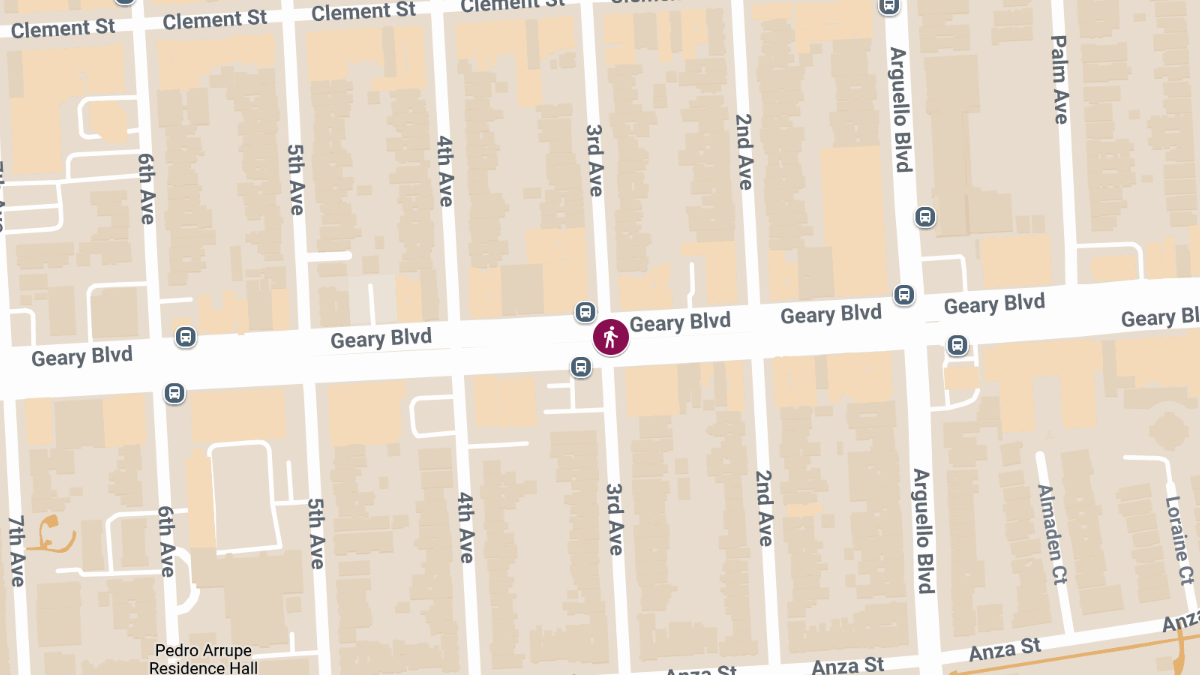 Pedestrian Injured in Collision at Geary Blvd & 3rd Ave