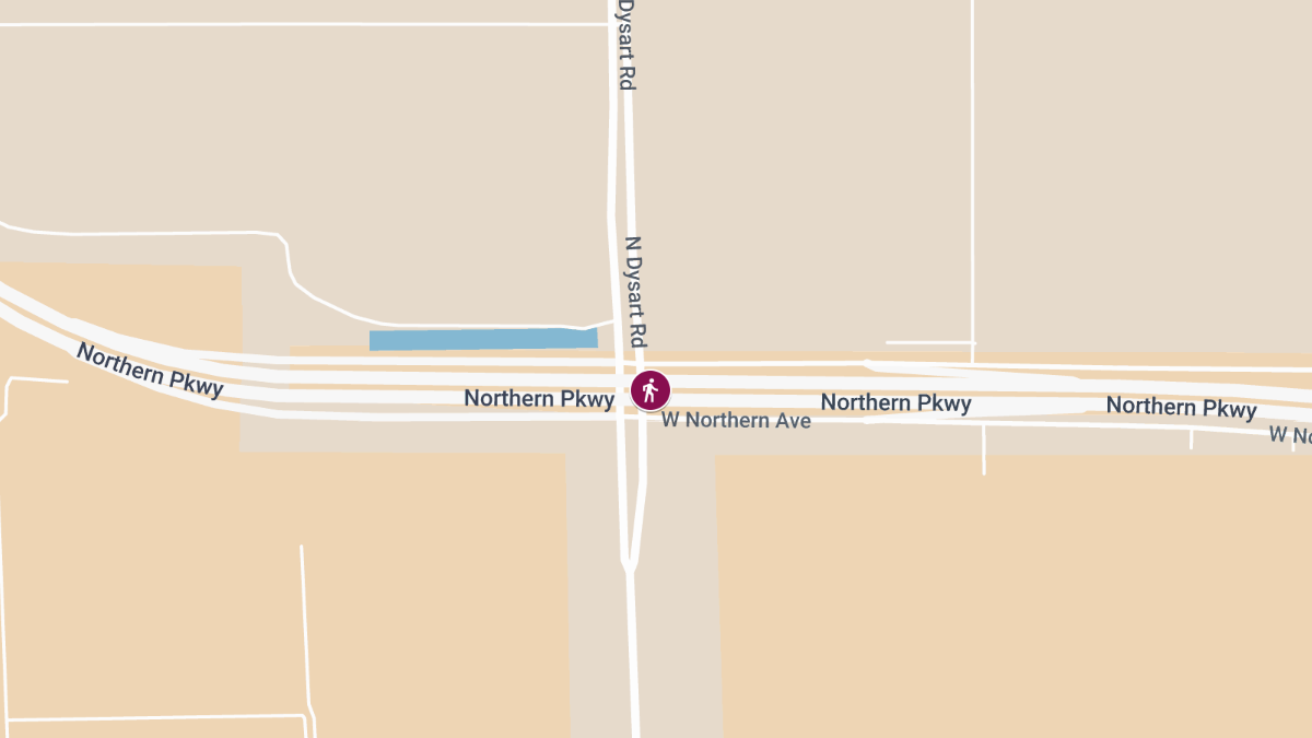 Pedestrian Injured in Crash on Northern Ave Near Dysart Rd