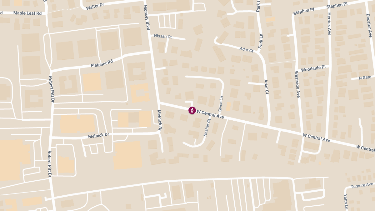 Pedestrian Struck, Injured on West Central Ave Near Monsey Blvd