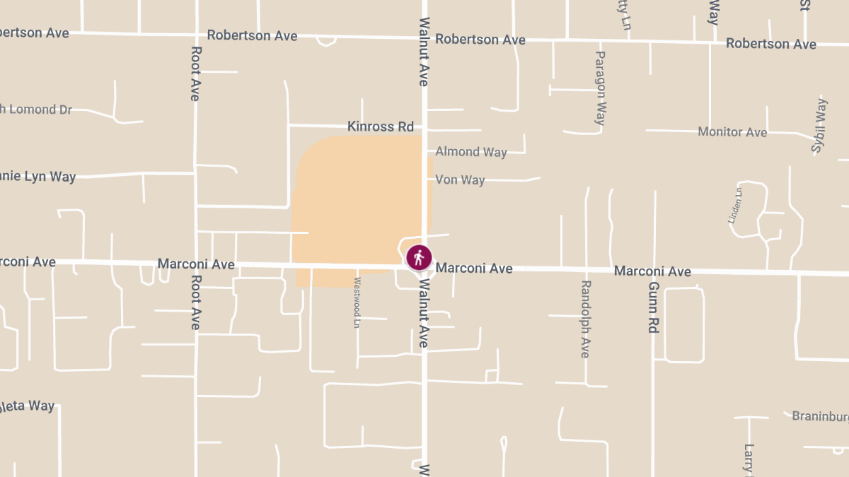 Pedestrian Struck and Injured at Marconi Ave & Walnut Ave