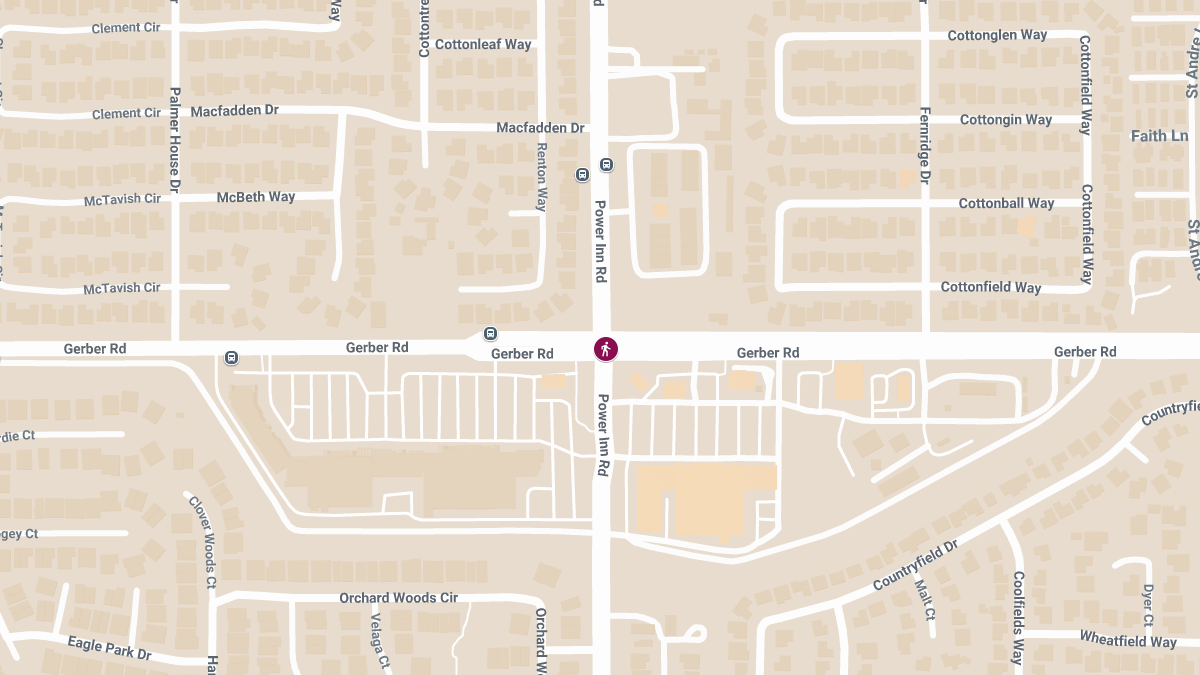 Pedestrian Struck at Gerber Rd & Power Inn Rd