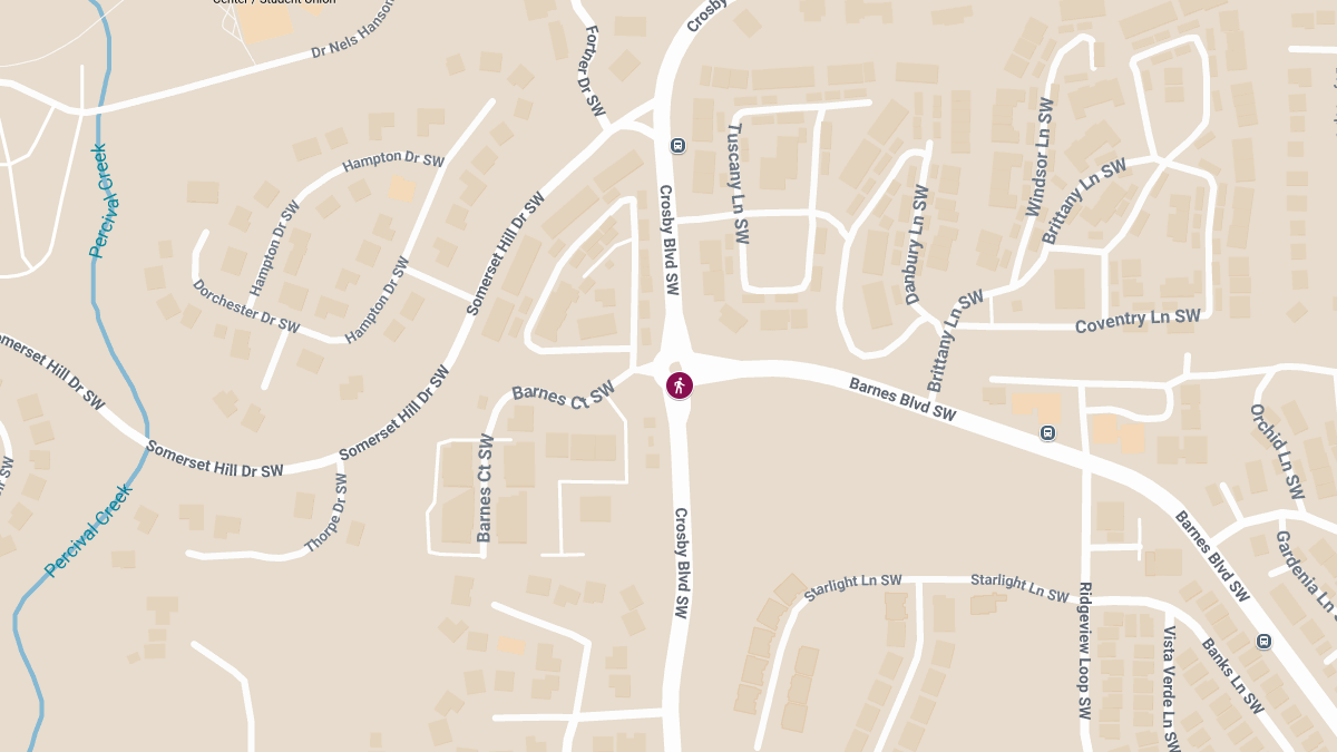 Pedestrian Struck by Vehicle at Crosby Blvd & Barnes Blvd SW