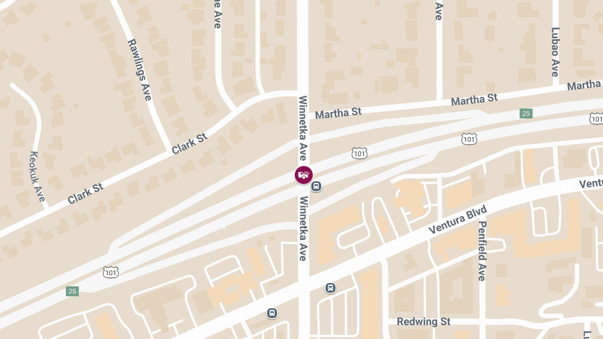 Pedestrian Struck by Vehicle at US-101 N & Winnetka Ave