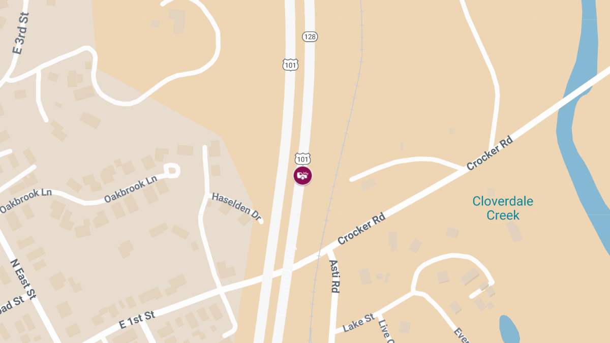 Serious Crash on NB US-101 Near S Cloverdale Blvd