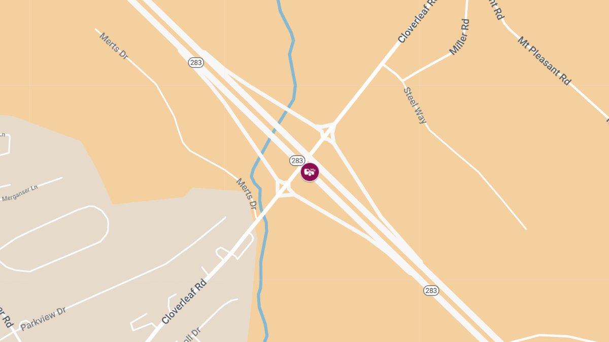 Serious Vehicle Accident on Rte 283 W & Rte 741 Ramp