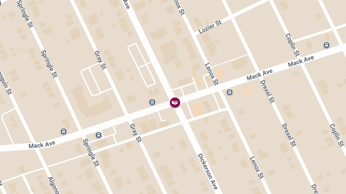 Traffic Collision with Injuries at Mack Ave & Dickerson St