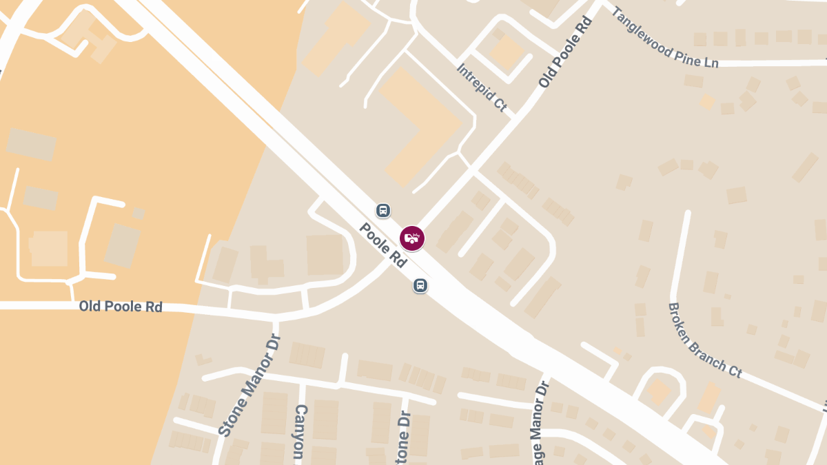 Traffic Crash with Injuries at Old Poole Rd & Poole Rd