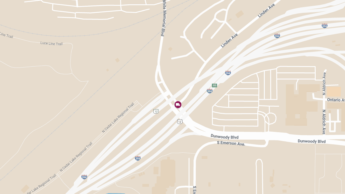 Truck Collision with Injuries at Dunwoody Blvd & Linden Ave W