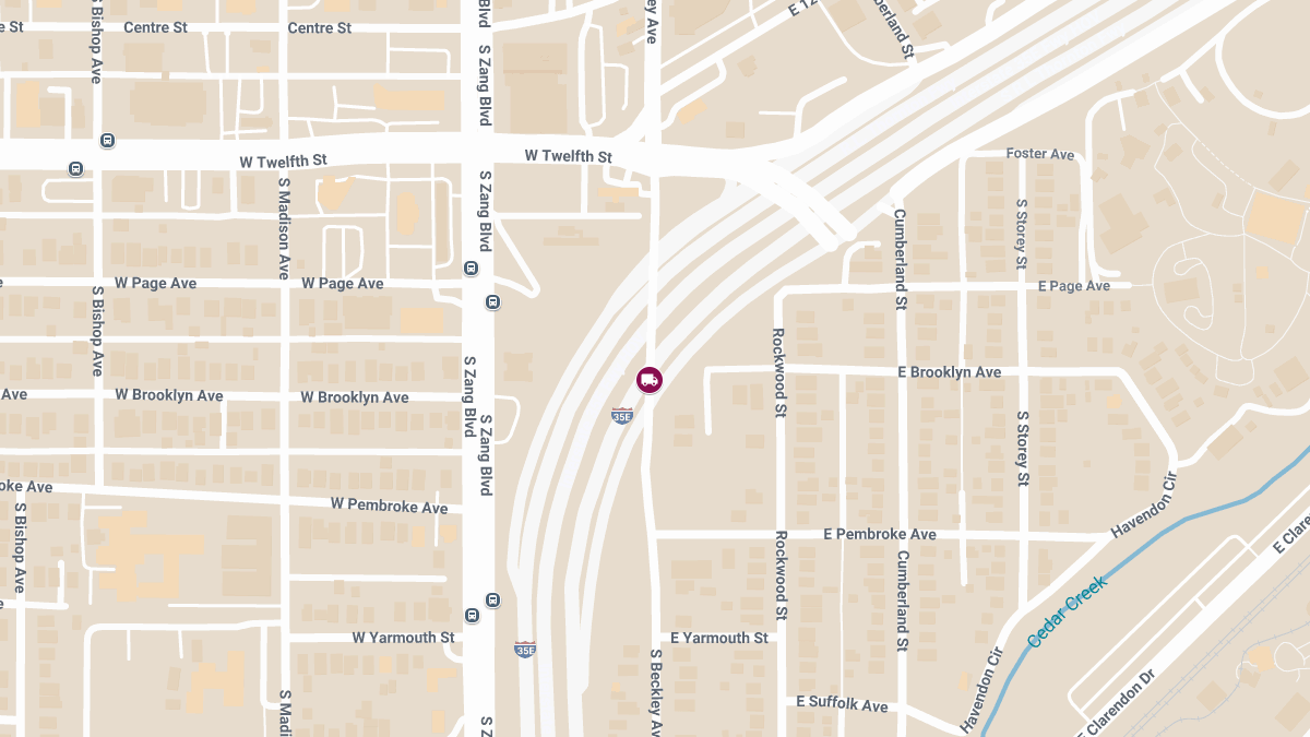 Truck Hit in Crash on I-35E at Beckley Ave, One Injured