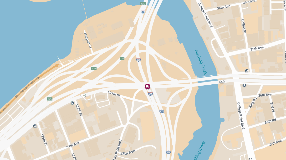 Truck and Car Collide on Van Wyck Expressway at Northern Blvd, Injuries Reported