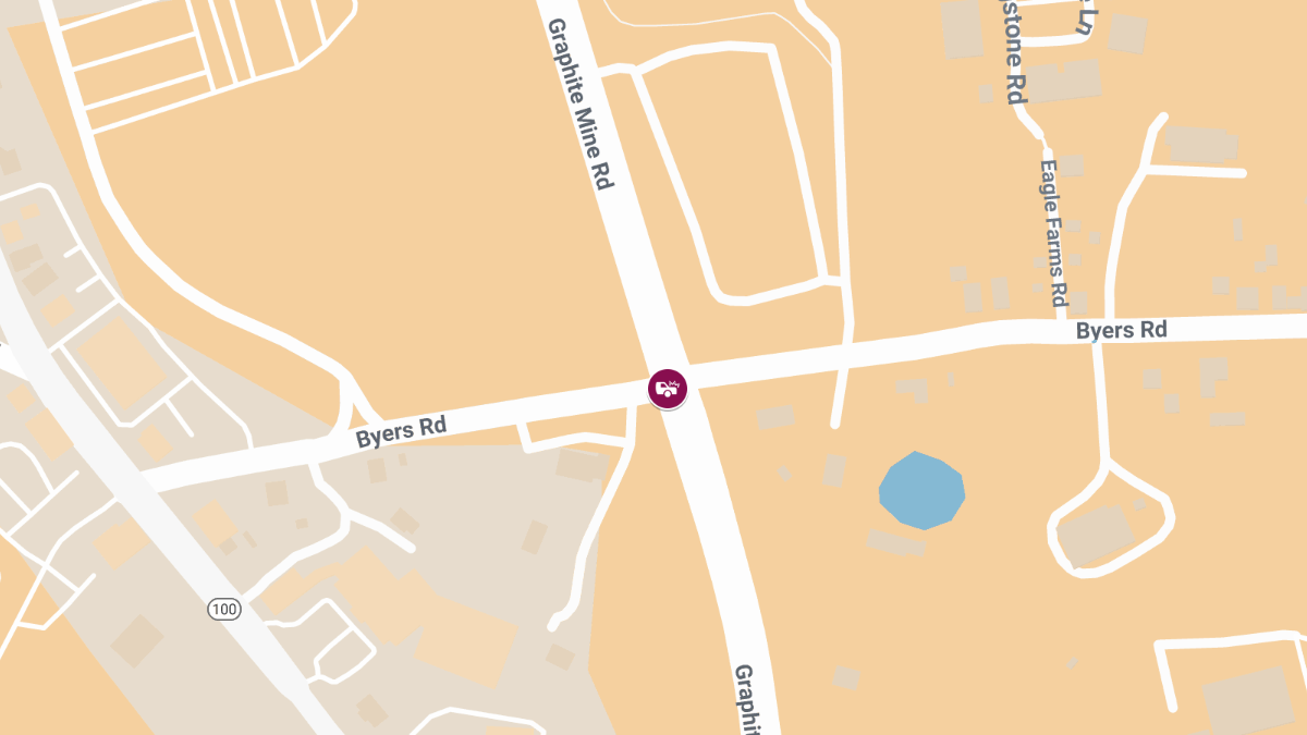 Two-Car Crash with Injuries at Byers Rd & Graphite Mine Rd