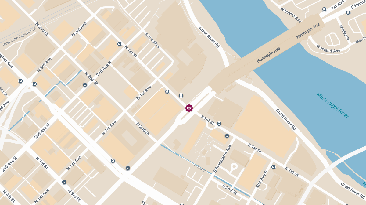 Two-Car Crash with Injuries at N 1st St & Hennepin Ave