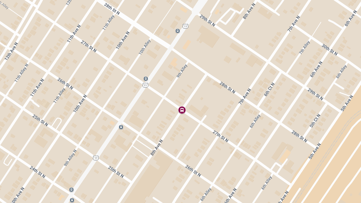 Two Injured in Crash Involving School Bus at 8th Ave N & 27th St N