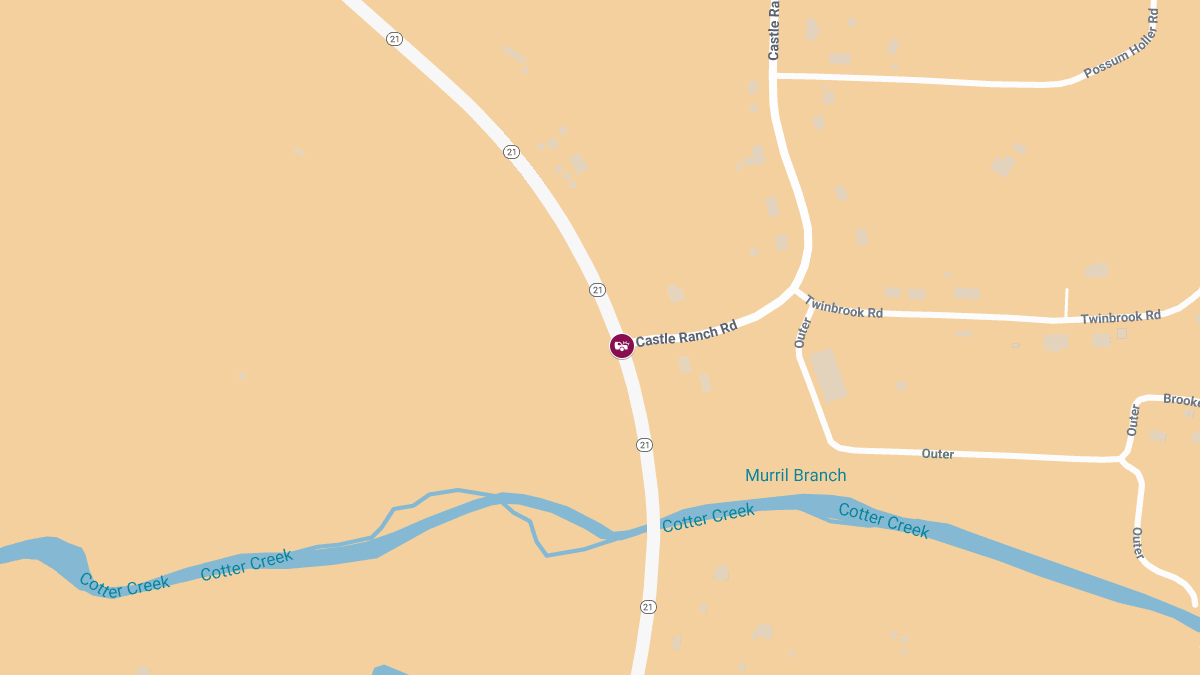 Two Injured in Rear-End Crash on MO-21 at Castle Ranch Rd