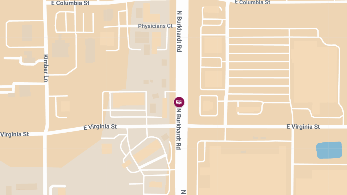 Two-Vehicle Crash With Injuries at N Burkhardt Rd & Virginia St