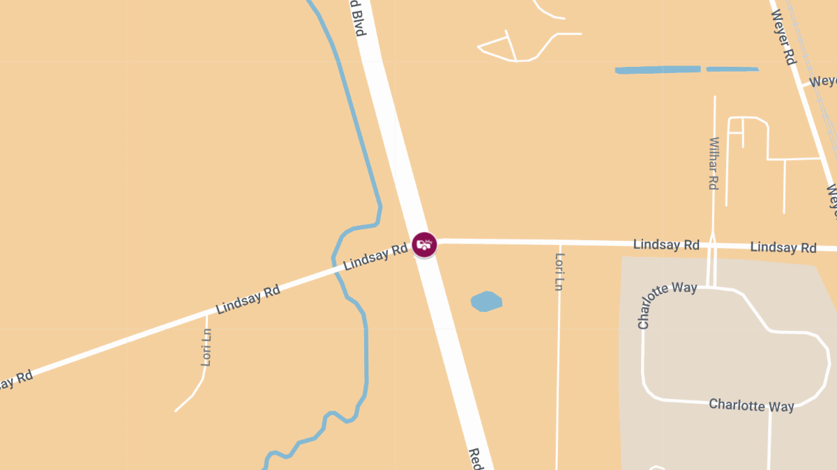 Two-Vehicle Crash at Redford/F & Lindsay Rd, Injuries Reported