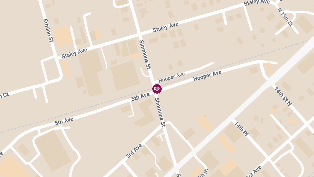 Two-Vehicle Crash with Injuries at 5th Ave & Simmons St