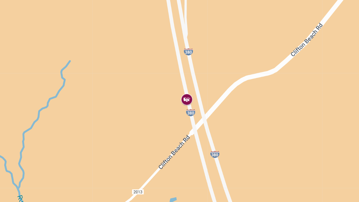 Two-Vehicle Crash with Injuries on I-380 SB at MM 4.8