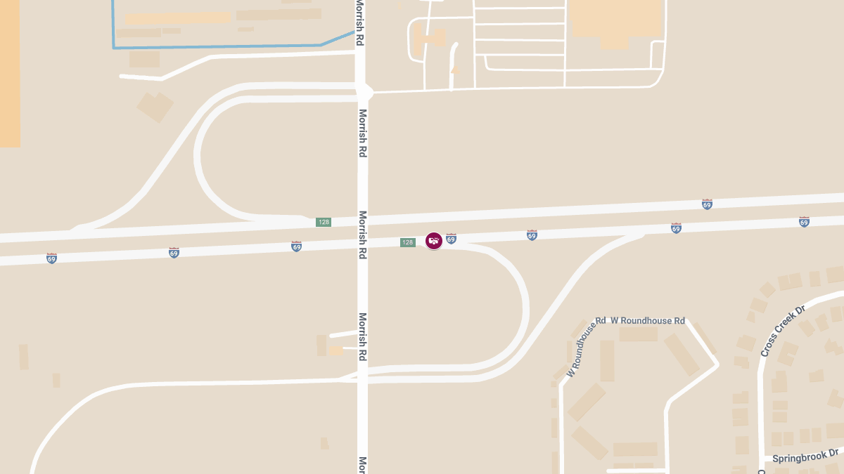 Vehicle Accident with Injuries on EB I-69 at S Morrish Rd