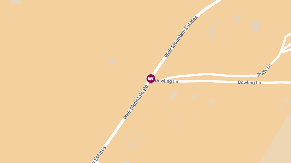 Vehicle Accident with Injuries on Weir Mountain Rd