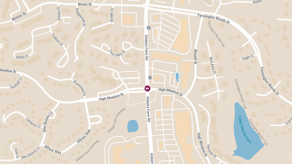 Vehicle Collision With Injuries at Kildaire Farm Rd & High Meadow Dr