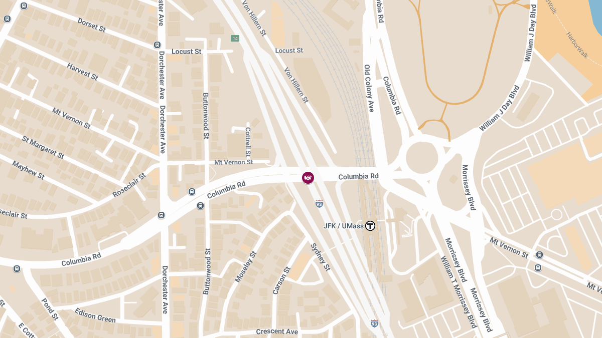 Vehicle Collision With Injuries on I-93 S at Columbia Rd