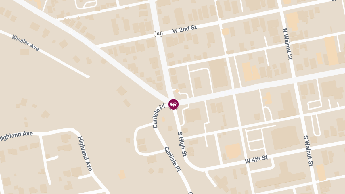 Vehicle Collision with Injuries at OH-104 W & S High St