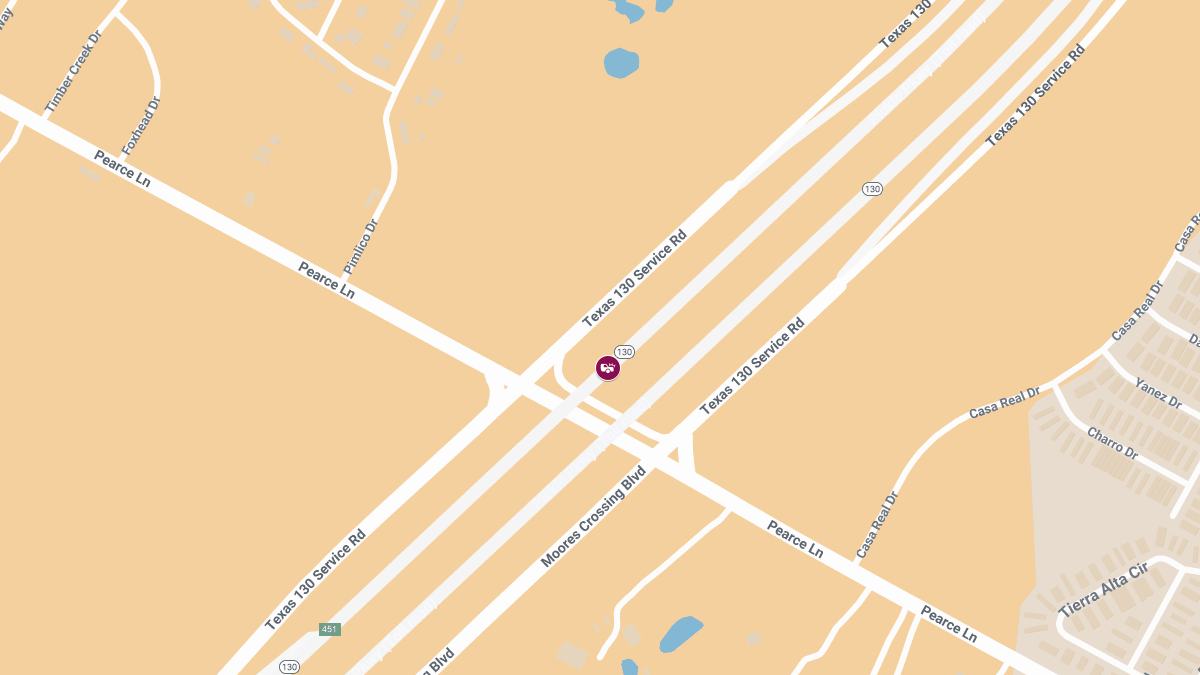 Vehicle Collision with Injuries on S SH 130 NB