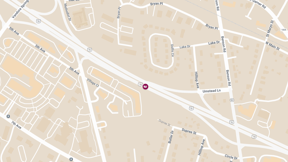 Vehicle Collision with Injuries on US 70 Hwy W